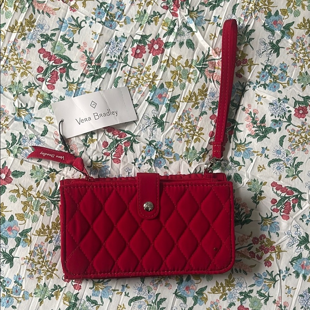 Vera Bradley Red Quilted Clutch Wristlet